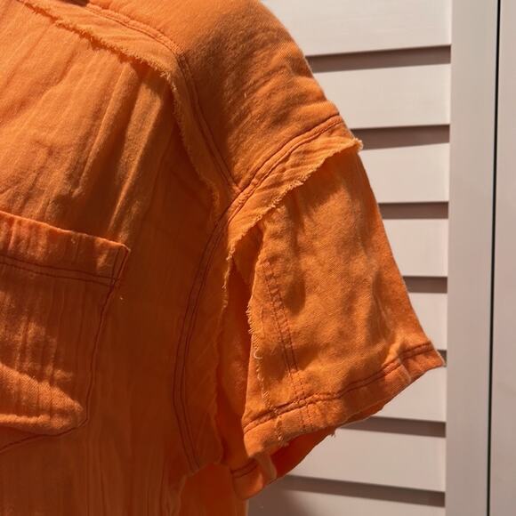 Free People NWT Crop Top in a bright Orange and nice details. - Picture 3 of 10